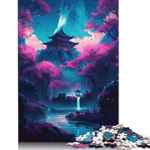 Puzzle, 1000 Teile, Neon-Fantasie, für Erwachsene, pädagogisches Spiel, Lernspielzeug, Geschenke, 1000 Teile (38 x 26 cm) von GQmoney