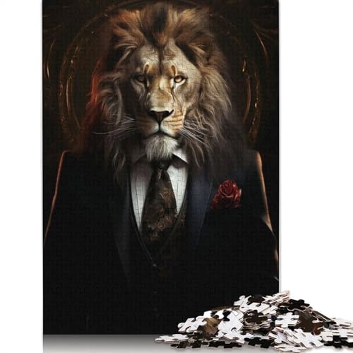 Puzzle „Der Löwenvater“ für Erwachsene und Kinder. Tolles Geschenk, Herausforderungsspielzeug, Lernspiel, Heimdekoration, ab 14 Jahren, 1500 Teile (85 x 57 cm) von GQmoney