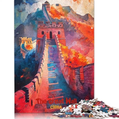 Puzzle „Die Chinesische Mauer“, rechteckig, aus Pappe, Geschenk für Kinder ab 12 Jahren, 1000 Teile (75 x 50 cm) von GQmoney