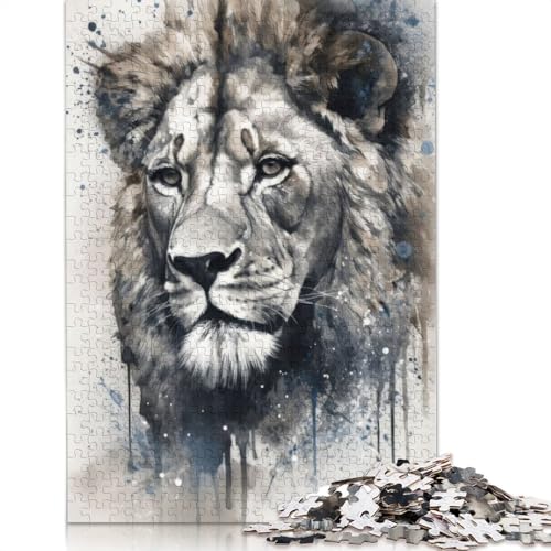 Puzzle „Lion Natures King“ für Erwachsene und Kinder. Tolles Geschenk, Herausforderungsspielzeug, Lernspiel, Heimdekoration, ab 14 Jahren, 520 Teile (52 x 38 cm) von GQmoney