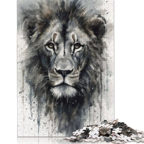 Puzzle „Löwe, Wilde Majestät“, 520 Teile, skurriles Herausforderungsspielzeug, Lernspiel, Heimdekoration, Geschenke, 520 Teile (52 x 38 cm) von GQmoney