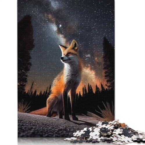 Puzzle „Roter Fuchs unter Sternen“ für Erwachsene, 1500 Teile, interessantes Puzzle zur Stressreduzierung für Frauen und Männer, 1500 Teile (85 x 57 cm) von GQmoney