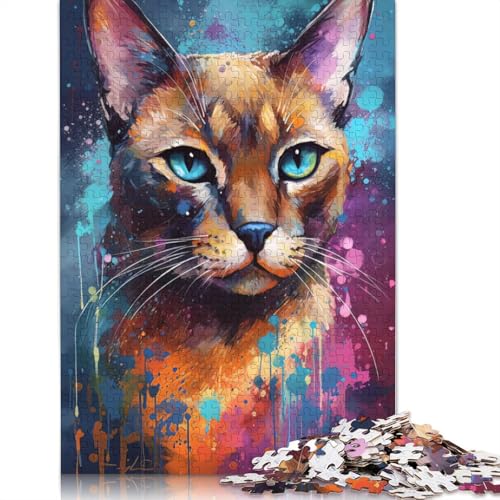 Puzzle 1000 Teile, Burma-Katze, Malpuzzle, Schwierigkeitsgrad für Erwachsene, Lernspielzeug, Spiele, Familiendekoration, 1000 Teile (38 x 26 cm) von GQmoney