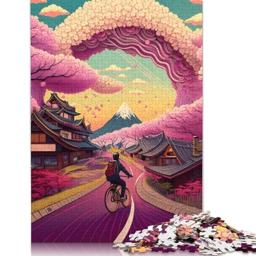 Puzzle 1000 Teile Fahrradfahren, Schwierigkeitsgrad für Erwachsene, Lernspielzeug, Spiele, Familiendekoration, 1000 Teile (75 x 50 cm) von GQmoney