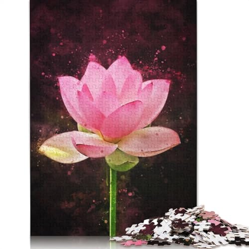 Puzzle 1000 Teile Lotusblumen-Puzzle für Erwachsene, Schwierigkeitsgrad: Puzzle, Lernspielzeug, Spiele, Familiendekoration, 1000 Teile (75 x 50 cm) von GQmoney
