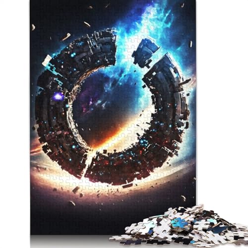 Puzzle 1000 Teile Weltraumportal Quantenpuzzle für Erwachsene Schwierigkeitsgrad Puzzle Lernspielzeug Spiele Familiendekoration 1000 Teile (38 x 26 cm) von GQmoney