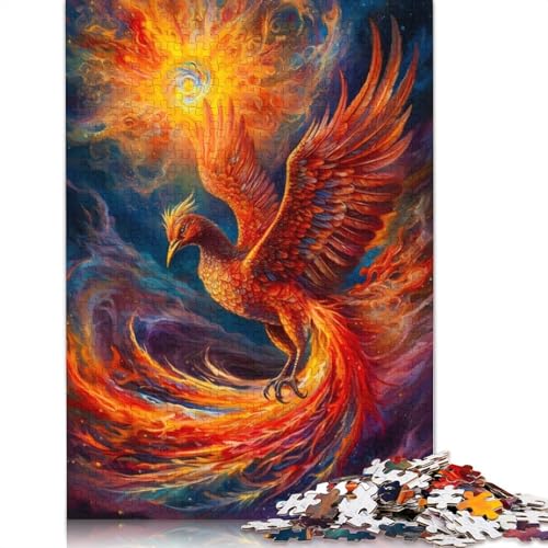 Puzzle 1000 Teile für Erwachsene, abstraktes Phönix, quadratisch, aus Holz, pädagogisch, 1000 Teile (75 x 50 cm) von GQmoney