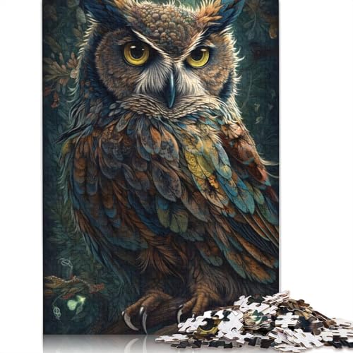 Puzzle 1000 Teile für Erwachsene, quadratische Eulenpuzzle für Erwachsene, Holzpuzzle, Puzzleteile, Lernspiele, lustiges Spielzeug, 1000 Teile (75 x 50 cm) von GQmoney