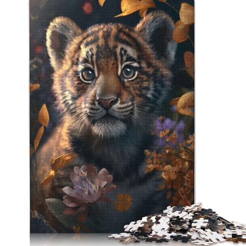 Puzzle 1500 Teile für Erwachsene, süßes kleines Tigerjunges, quadratisches Puzzle für Erwachsene und einzigartiges Holzpuzzle, pädagogisches Spaßspielspielzeug, 1500 Teile (85 x 57 cm) von GQmoney