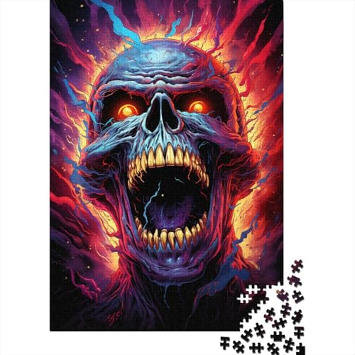 Puzzle 300 Teile für Erwachsene, bunter Höllendämon, Holzpuzzle für Teenager, Puzzlespielzeug, kreative Puzzles, Heimdekoration, 300 Teile (40 x 28 cm) von GQmoney