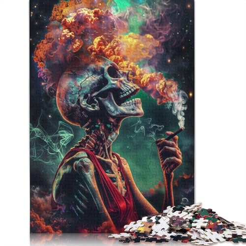 Puzzle 520 Teile Rauchschädel für Erwachsene, Weihnachtsgeschenke, Puzzles für Erwachsene, Lernspiele zu Hause, DIY-Spielzeug, 520 Teile (52 x 38 cm) von GQmoney