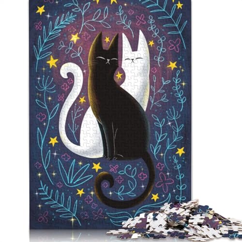 Puzzle 520 Teile für Erwachsene, Universum der Katzen, quadratisches Puzzle für Erwachsene und Holzpuzzle, einzigartige Herausforderungsspiele, 520 Teile (52 x 38 cm) von GQmoney