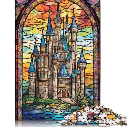 Puzzle Buntglas-Schlösser 520 Teile für Erwachsene | Holzpuzzle | Nachhaltiges Puzzle für Erwachsene | Spiele 520 Teile (52 x 38 cm) von GQmoney