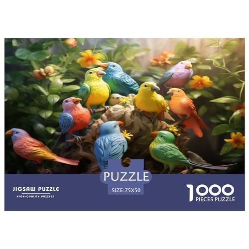 Puzzle Vögel singen Puzzles für Erwachsene 1000 Teile Holzpuzzle Wandkunst Puzzlespiele 1000 Teile (75 x 50 cm) von GQmoney