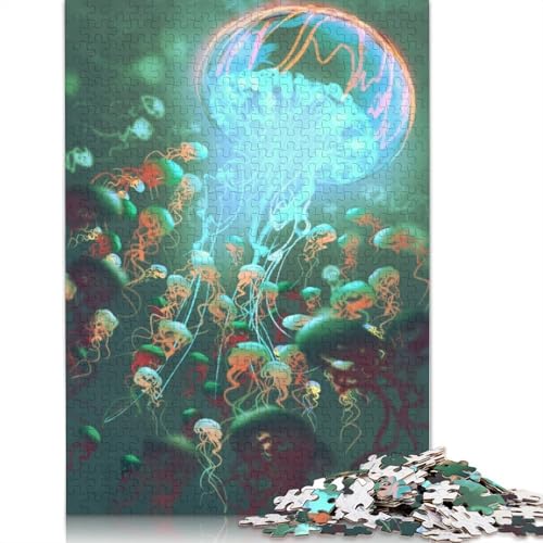 Puzzle für Erwachsene, 1000 Teile, „Aquarell-Quallen-Kunst“, Lernspielzeug, Spiele, Familiendekoration, 1000 Teile (75 x 50 cm) von GQmoney