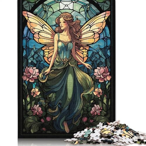 Puzzle für Erwachsene, 1000 Teile, Feen-Buntglas, Papierpuzzle für Erwachsene, Lernspiel, Herausforderungsspielzeug, 1000 Teile (75 x 50 cm) von GQmoney