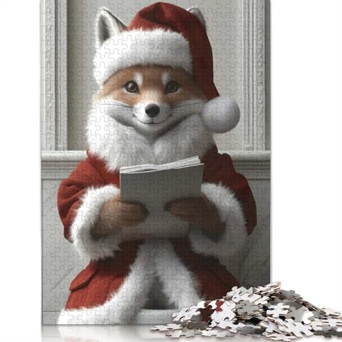 Puzzle für Erwachsene, 1000 Teile, Fuchs, Weihnachtsmann, Lesepuzzle, Puzzles für Erwachsene, Lernspiel, Herausforderungsspielzeug, 1000 Teile (38 x 26 cm) von GQmoney