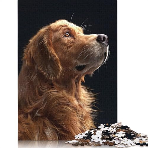 Puzzle für Erwachsene, 1000 Teile, Golden Retriever-Puzzle, anspruchsvolles Spiel, 1000 Teile (38 x 26 cm) von GQmoney