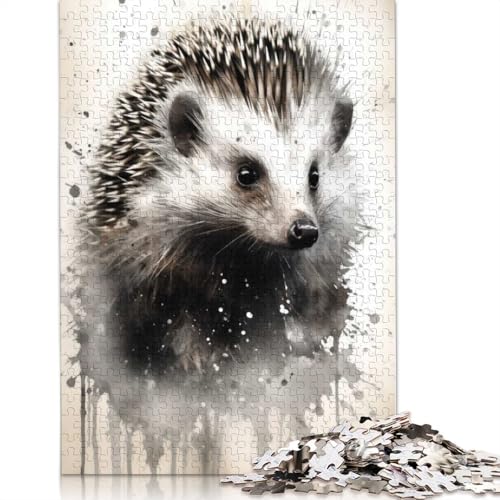 Puzzle für Erwachsene, 1000 Teile, Igel-Schönheit, Aquarell-Puzzle, Puzzles für Erwachsene, Lernspiel, Herausforderungsspielzeug, 1000 Teile (75 x 50 cm) von GQmoney