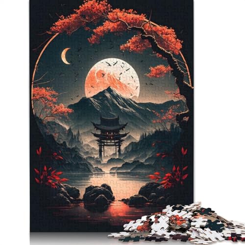 Puzzle für Erwachsene, 1000 Teile, Japanische Nacht 08, Puzzle, Lernspielzeug, Spiele, Familiendekoration, 1000 Teile (38 x 26 cm) von GQmoney