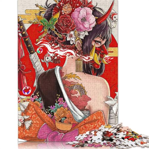 Puzzle für Erwachsene, 1000 Teile, Japanisches Dämonenmädchen, Kunstdruckpapier, Puzzle für Erwachsene, Lernspiel, Herausforderungsspielzeug, 1000 Teile (75 x 50 cm) von GQmoney