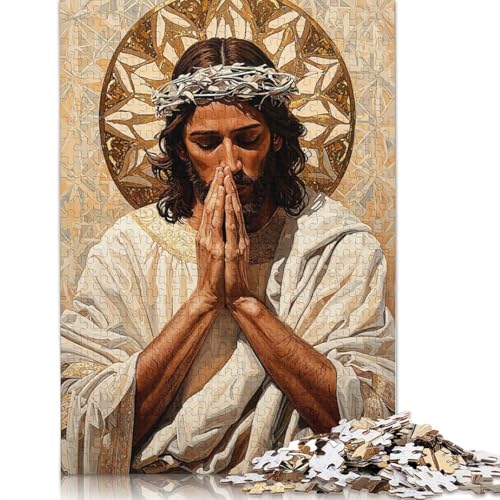 Puzzle für Erwachsene, 1000 Teile, Jesus im Gebet, Papierpuzzle für Erwachsene, Lernspiel, Herausforderungsspielzeug, 1000 Teile (38 x 26 cm) von GQmoney