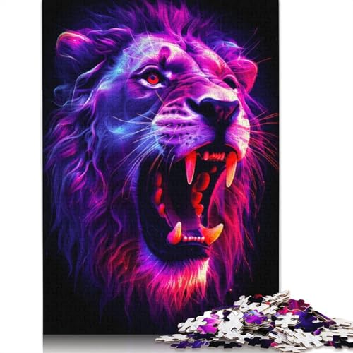 Puzzle für Erwachsene, 1000 Teile, Löwen-Rampage, kreative quadratische Puzzles für Erwachsene und Holzpuzzles, anspruchsvolles Spiel, 1000 Teile (75 x 50 cm) von GQmoney