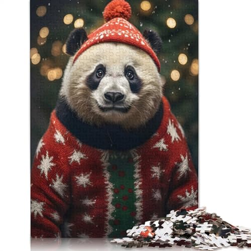 Puzzle für Erwachsene, 1000 Teile, Pandas, gemütliches Weihnachts-Papierpuzzle für Erwachsene und Jugendliche, Heimdekoration, Puzzlespielzeug, 1000 Teile (38 x 26 cm) von GQmoney