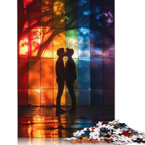 Puzzle für Erwachsene, 1000 Teile, Pride-Flagge, Gay-Puzzle, Puzzles für Erwachsene, Lernspiel, Herausforderungsspielzeug, 1000 Teile (75 x 50 cm) von GQmoney