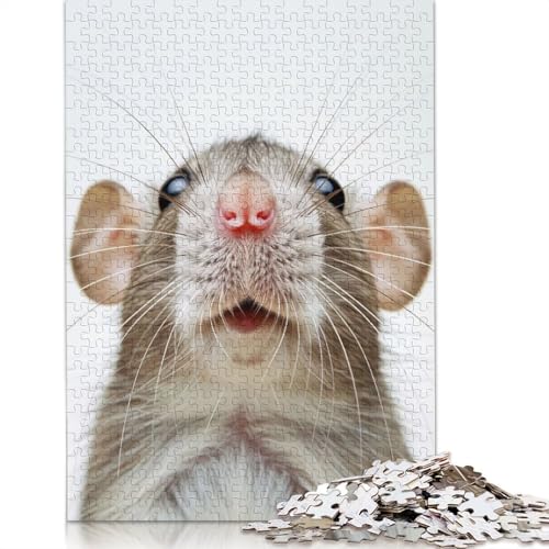 Puzzle für Erwachsene, 1000 Teile, Rattengesicht, Lernspielzeug, Spiele, Familiendekoration, 1000 Teile (38 x 26 cm) von GQmoney