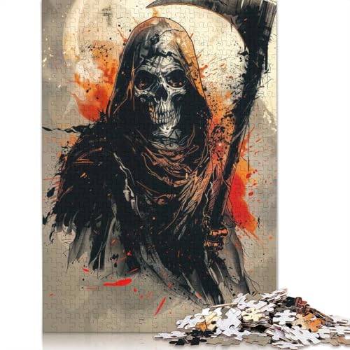 Puzzle für Erwachsene, 1000 Teile, Sensenmann-Malpuzzle, Puzzle für Erwachsene, Lernspiel, Herausforderungsspielzeug, 1000 Teile (75 x 50 cm) von GQmoney