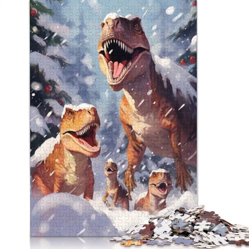 Puzzle für Erwachsene, 1000 Teile, T-Rex-Familie, Weihnachtspuzzle, Puzzles für Erwachsene, Lernspiel, Herausforderungsspielzeug, 1000 Teile (38 x 26 cm) von GQmoney