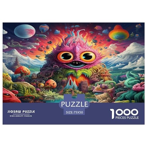 Puzzle für Erwachsene, 1000 Teile, buntes Puzzle, kreatives rechteckiges Puzzle, Dekomprimierungsspiel, 1000 Teile (75 x 50 cm) von GQmoney