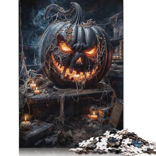 Puzzle für Erwachsene, 1000 Teile, gruseliges Halloween-Kürbis-Puzzle, Puzzles für Erwachsene, Lernspiel, Herausforderungsspielzeug, 1000 Teile (75 x 50 cm) von GQmoney