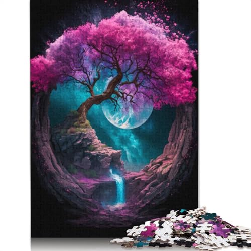 Puzzle für Erwachsene, 1000 Teile, magischer Baum, Vollmond, Puzzle, Lernspielzeug, Spiele, Familiendekoration, 1000 Teile (38 x 26 cm) von GQmoney