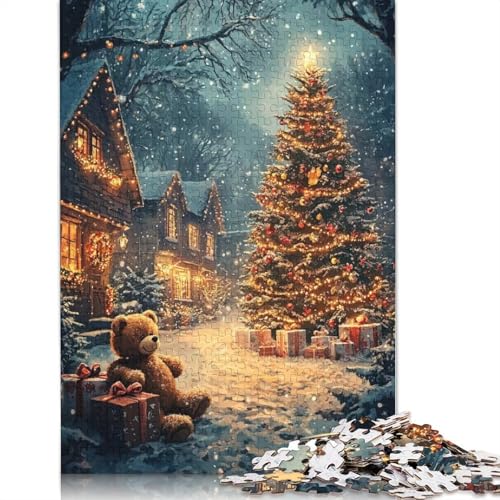 Puzzle für Erwachsene, 1000 Teile, verschneiter Heiligabend, Papierpuzzle für Erwachsene, Lernspiel, Herausforderungsspielzeug, 1000 Teile (75 x 50 cm) von GQmoney