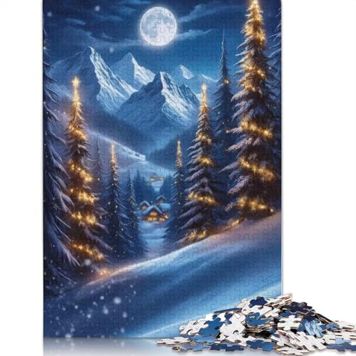 Puzzle für Erwachsene, 1000 Teile, verschneites Weihnachtsdorf, Papierpuzzle für Erwachsene, Lernspiel, Herausforderungsspielzeug, 1000 Teile (38 x 26 cm) von GQmoney