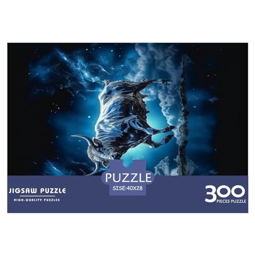 Puzzle für Erwachsene, 300 Teile, Blaue Kuh, Puzzle für Erwachsene, Holzbrettpuzzle, lustiges Geschenk, 300 Teile (40 x 28 cm) von GQmoney