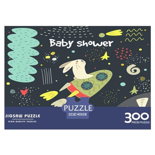 Puzzle für Erwachsene, 300 Teile, Raketenhasen-Puzzle, kreatives rechteckiges Puzzle, Dekomprimierungsspiel, 300 Teile (40 x 28 cm) von GQmoney