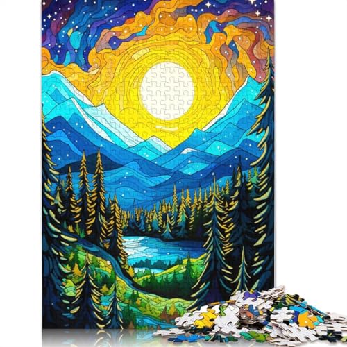 Puzzle für Erwachsene, 520 Teile, Berg-Sonnenuntergangslandschaft, Puzzles für Erwachsene, Puzzles für Erwachsene, Lernspiel, Herausforderungsspielzeug, 520 Stück (52 x 38 cm) von GQmoney