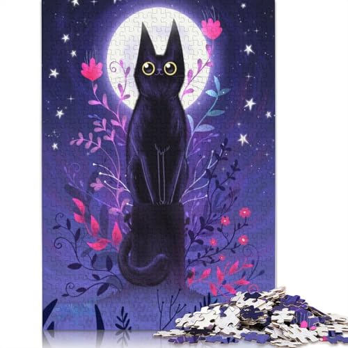 Puzzle für Erwachsene, 520 Teile, Vollmondnacht, kreative quadratische Puzzles für Erwachsene und Holzpuzzles, anspruchsvolles Spiel, 520 Teile (52 x 38 cm) von GQmoney