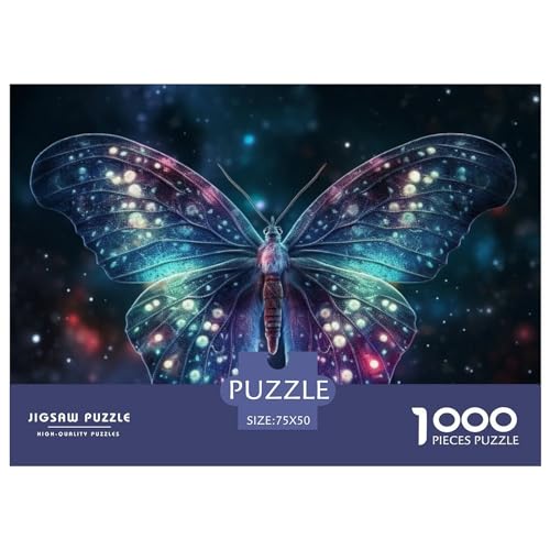 Puzzle für Erwachsene, Art Star Butterfly, 1000 Teile, Holzpuzzle für Kinder ab 12 Jahren, anspruchsvolles Spiel, 1000 Teile (75 x 50 cm) von GQmoney