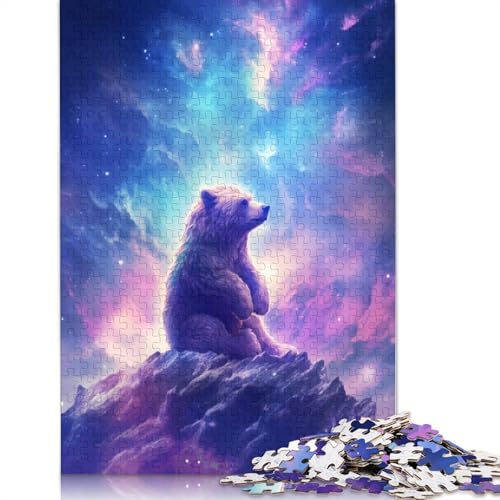 Puzzle für Erwachsene, Bär im Weltraum, Puzzle für Erwachsene, Lernspiel, Herausforderungsspielzeug, 520 Teile (52 x 38 cm) von GQmoney