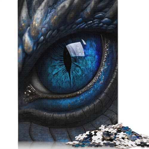 Puzzle für Erwachsene, Blaues Drachenauge, Holzpuzzle, Puzzles für Erwachsene, Lernspiel, Herausforderungsspielzeug, 1500 Teile (85 x 57 cm) von GQmoney