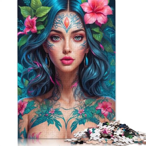 Puzzle für Erwachsene, Blumenmuster, Anime, Porträt, 520 Teile, Lernspiel, Herausforderung, 520 Teile (52 x 38 cm) von GQmoney