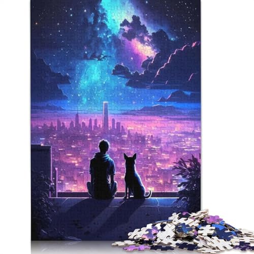 Puzzle für Erwachsene, Cosmic Cyberpunk Night Puzzles, 520-teiliges Puzzle für Erwachsene, Lernspiel, Herausforderungsspielzeug, 520 Teile (52 x 38 cm) von GQmoney
