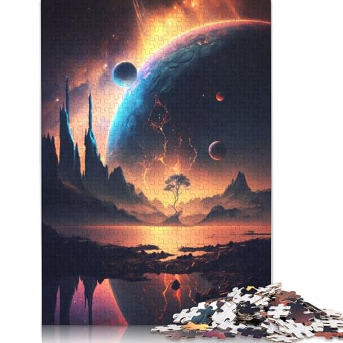Puzzle für Erwachsene, Cosmic Lake Reflections, Puzzle für Erwachsene, Puzzles für Erwachsene, Lernspiel, Herausforderungsspielzeug, 520 Teile (52 x 38 cm) von GQmoney