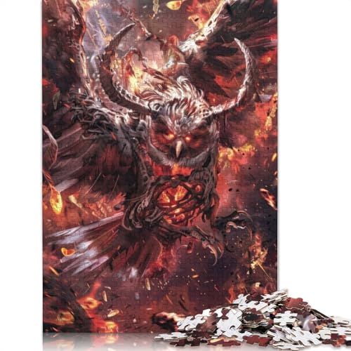 Puzzle für Erwachsene, Dämonische Eule aus der Hölle, Holzpuzzle, Puzzles für Erwachsene, Lernspiel, Herausforderungsspielzeug, 520 Teile (52 x 38 cm) von GQmoney