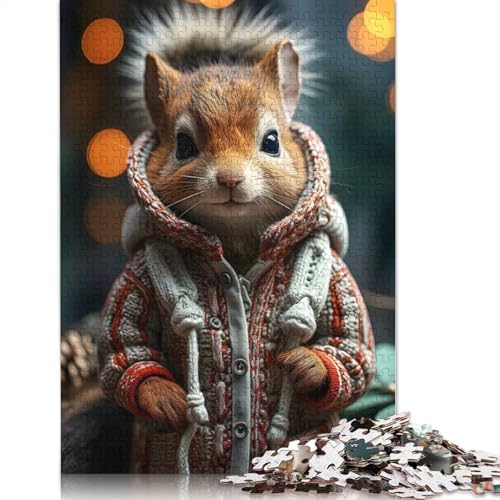 Puzzle für Erwachsene, Eichhörnchen, festlicher Film, Puzzles für Erwachsene, Lernspiel, Herausforderungsspielzeug, 1000 Teile (75 x 50 cm) von GQmoney