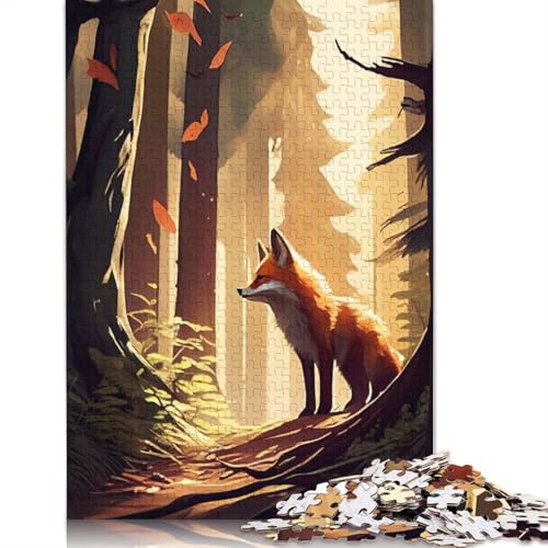Puzzle für Erwachsene, Fuchs, Tierwald-Puzzle, Puzzles für Erwachsene, Lernspiel, Herausforderungsspielzeug, 1000 Teile (75 x 50 cm) von GQmoney